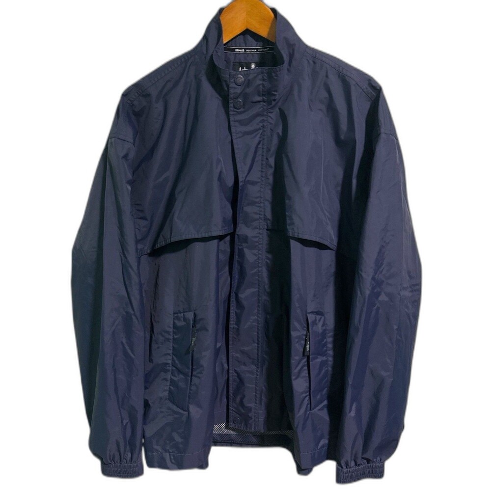 Ashworth Weather Systems Golf Jacket L Blue Vented Waterproof Windbreaker
